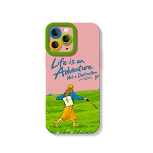 Adventure Awaits: Vibrant Girl in Nature Silicone Case for Apple iPhone Series