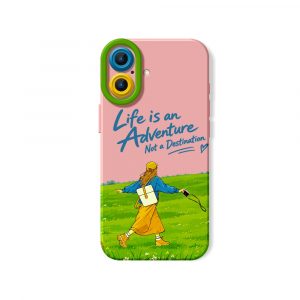 Adventure Awaits: Vibrant Girl in Nature Silicone Case for Apple iPhone Series