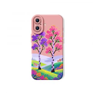 Vibrant Dreamscape Forest Silicone Case for Apple iPhone Series