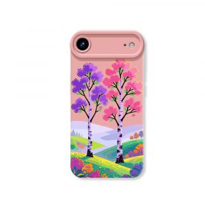 Vibrant Dreamscape Forest Silicone Case for Apple iPhone Series