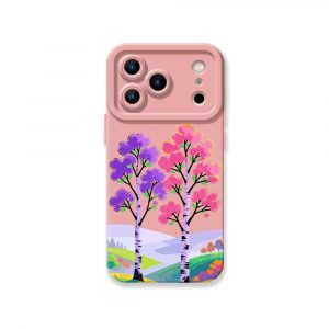 Vibrant Dreamscape Forest Silicone Case for Apple iPhone Series