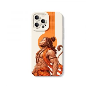 Divine Warrior: Hanuman Radiance Silicone Case for Apple iPhone Series